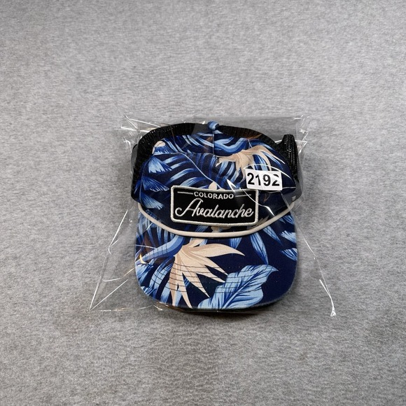 Colorado Avalanche Trucker Hat OSFA Mesh Back Navy Palm Print NHL Hockey '47 - Picture 9 of 9